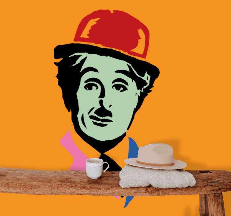 Iconic silent film star wall mural painting - TenStickers