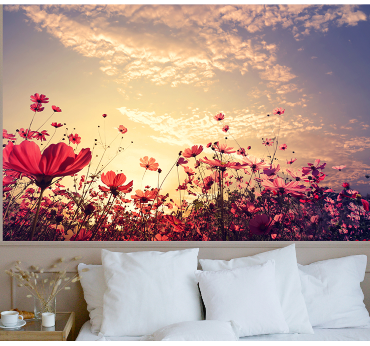 Landscape natural background flowers wall mural - TenStickers
