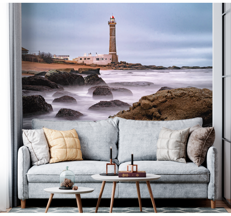 Landscape wall mural coastal lighthouse scene - TenStickers