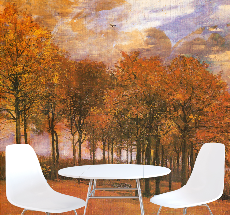 Landscape wall mural fall woodland scene - TenStickers