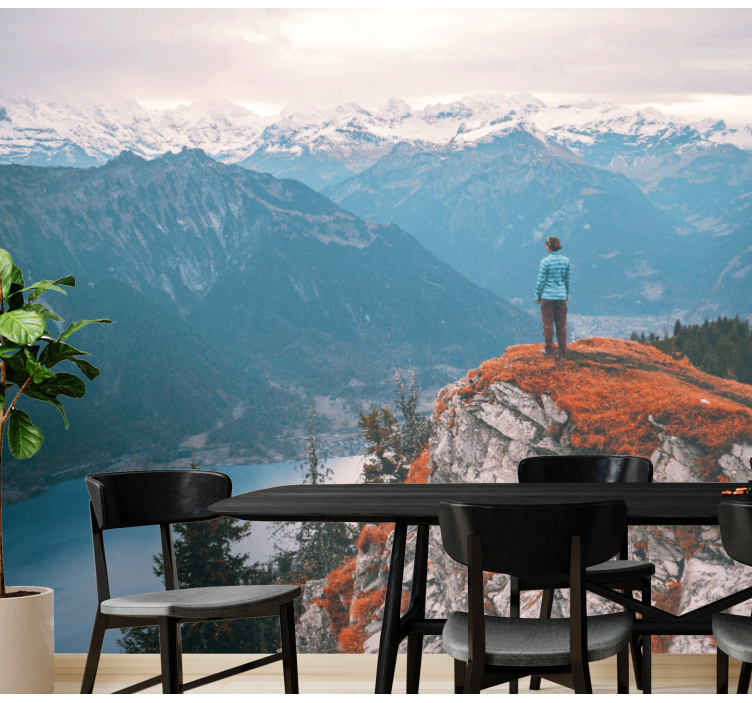 Landscape wall mural mountain view calm - TenStickers