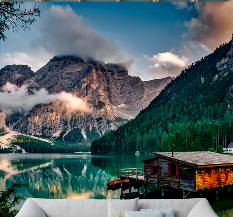 Landscape wall mural scenic mountain view - TenStickers