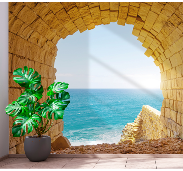 Landscape wall mural seaside arch view - TenStickers