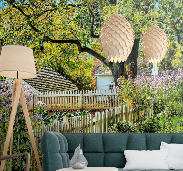 Landscape wall mural serene garden view - TenStickers