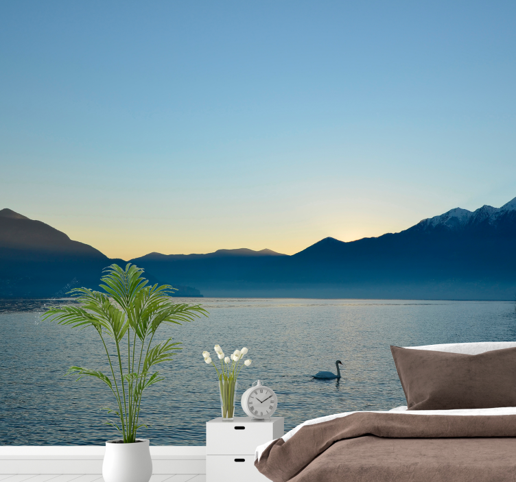 Landscape wall mural serene water reflection - TenStickers