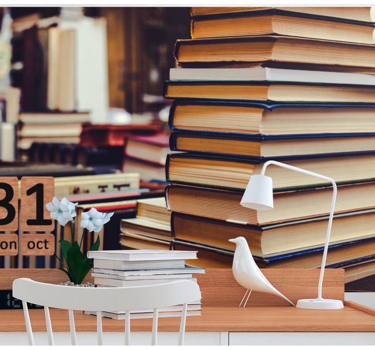 Landscape wall mural stacked literature collection - TenStickers