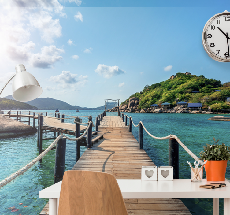 Landscape wall mural tranquil coastal path - TenStickers