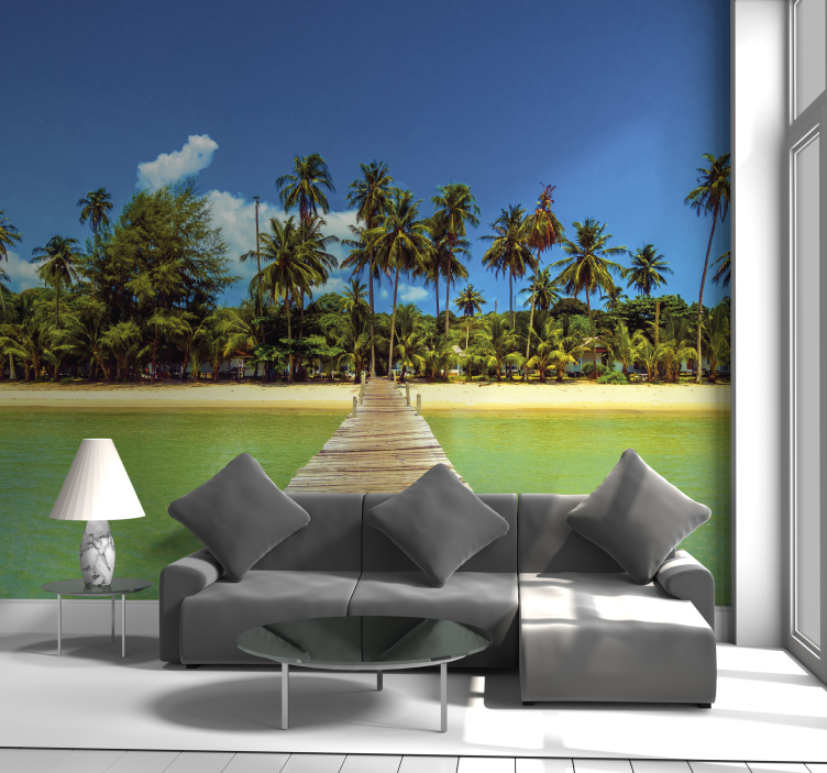 Landscape wall mural tropical paradise retreat - TenStickers