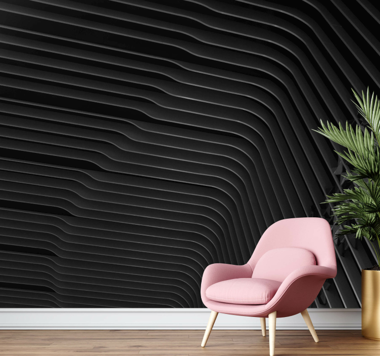 Layered Curved Patterns abstract mural wallpaper - TenStickers