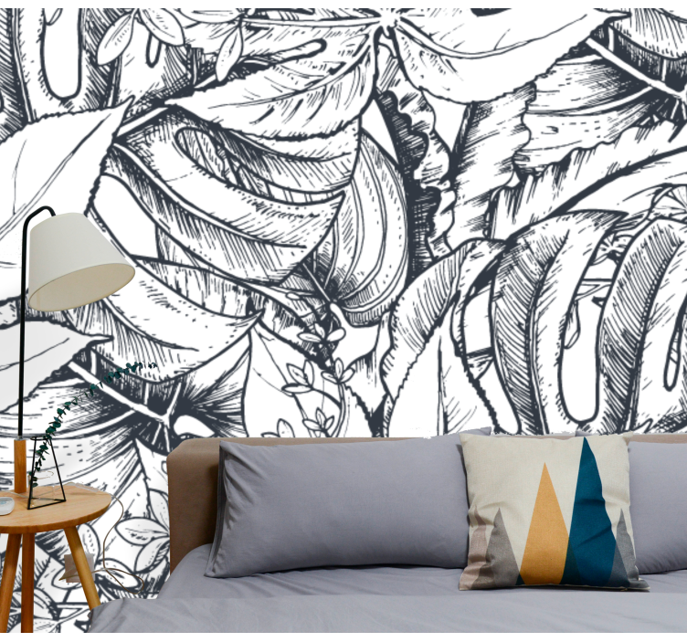 Leafy Botanical Illustration nature wall mural - TenStickers