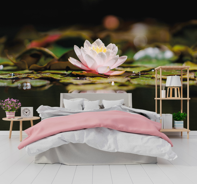 Lotus Blossom Serenity flowers wall mural - TenStickers