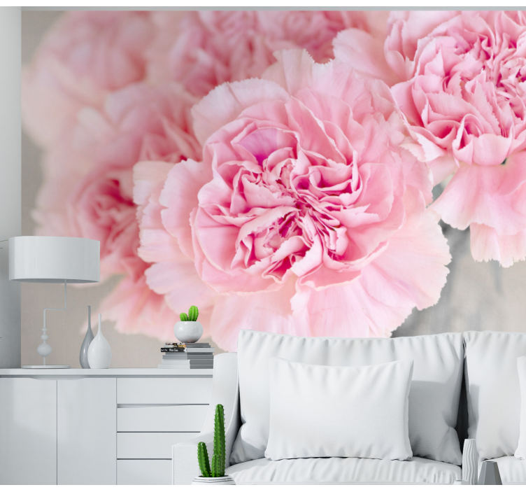 Lovely pink blossoms flowers wall mural - TenStickers