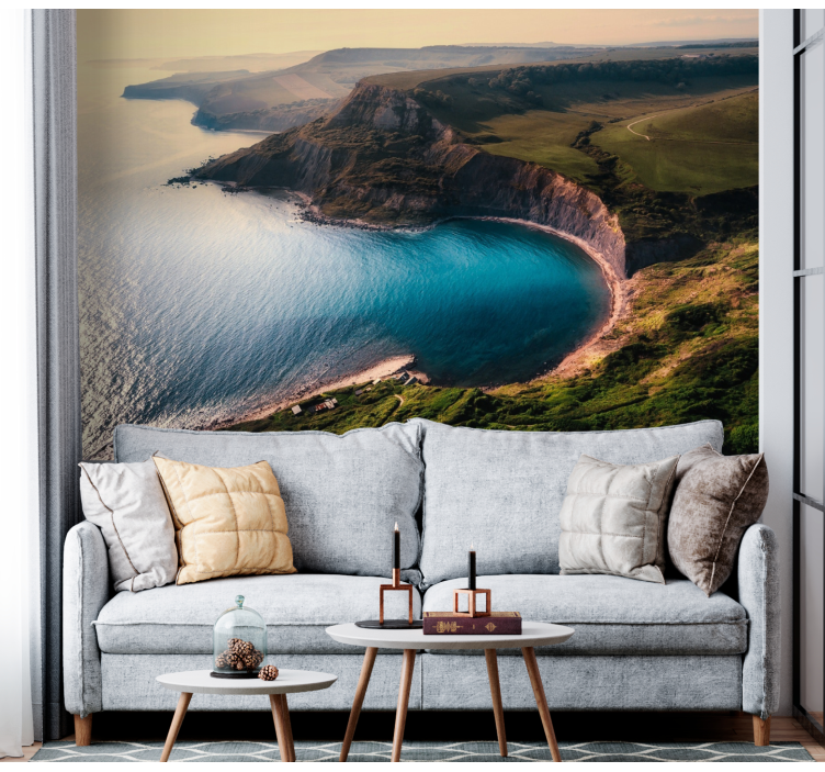 Lush coastal horizon landscape wall mural - TenStickers