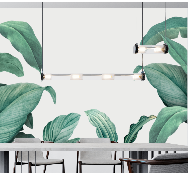 Lush Leaf Composition nature wall mural - TenStickers