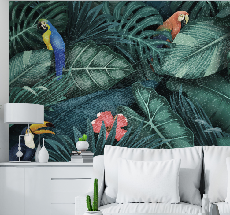 Lush Tropical Paradise wall mural jungle - TenStickers