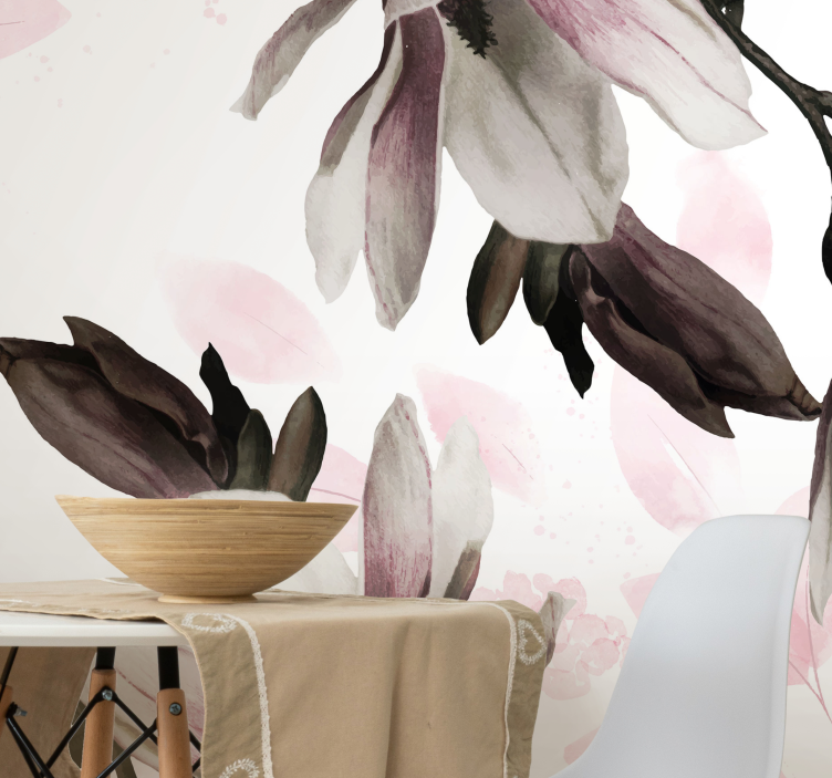 Magnolia wall mural elegant magnolia flowers - TenStickers