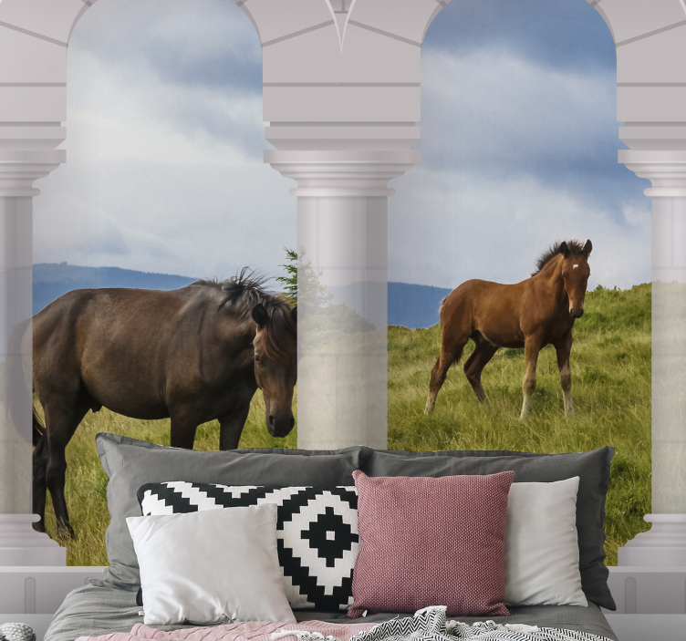 Majestic horses view other wall mural animals - TenStickers