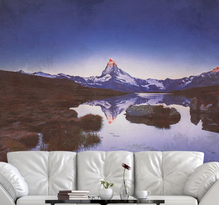 Majestic mountain echo landscape wall mural - TenStickers