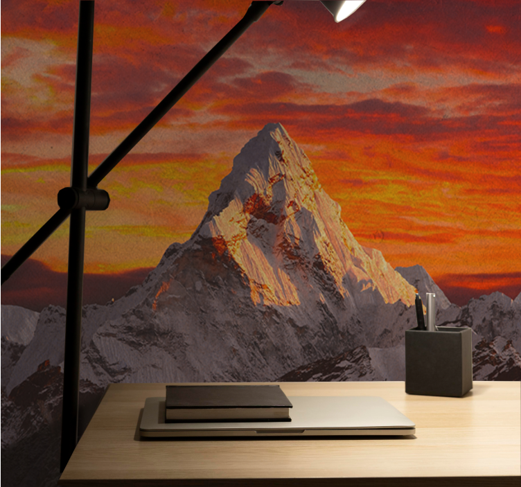 Majestic mountain sunset mountain wall mural - TenStickers