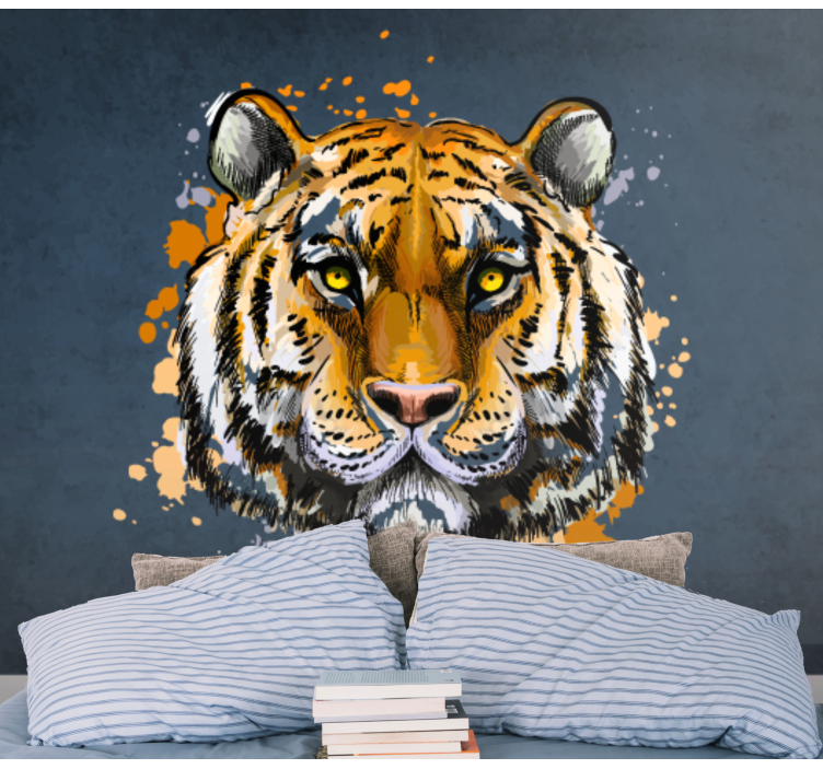 Majestic tiger portrait other wall mural animals - TenStickers