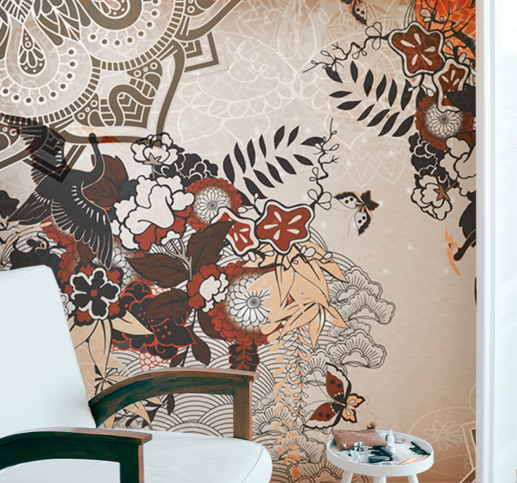 Mandala wall mural floral pattern design - TenStickers