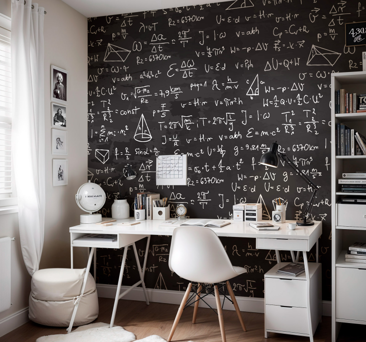 maths chalkboard pattern murals for teenage bedrooms - TenStickers