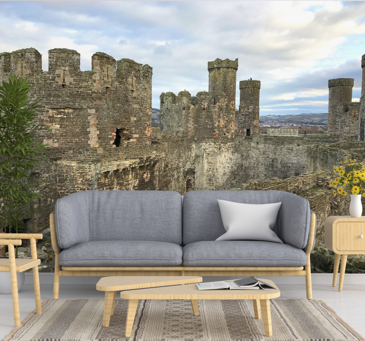 Medieval Castle Ruins wall mural city - TenStickers