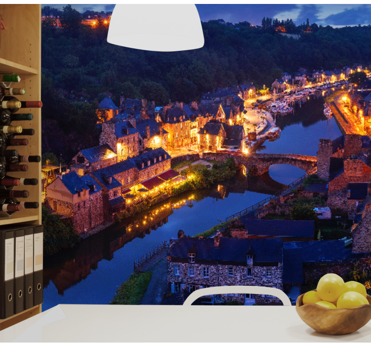 Medieval Village Lights wall mural city - TenStickers