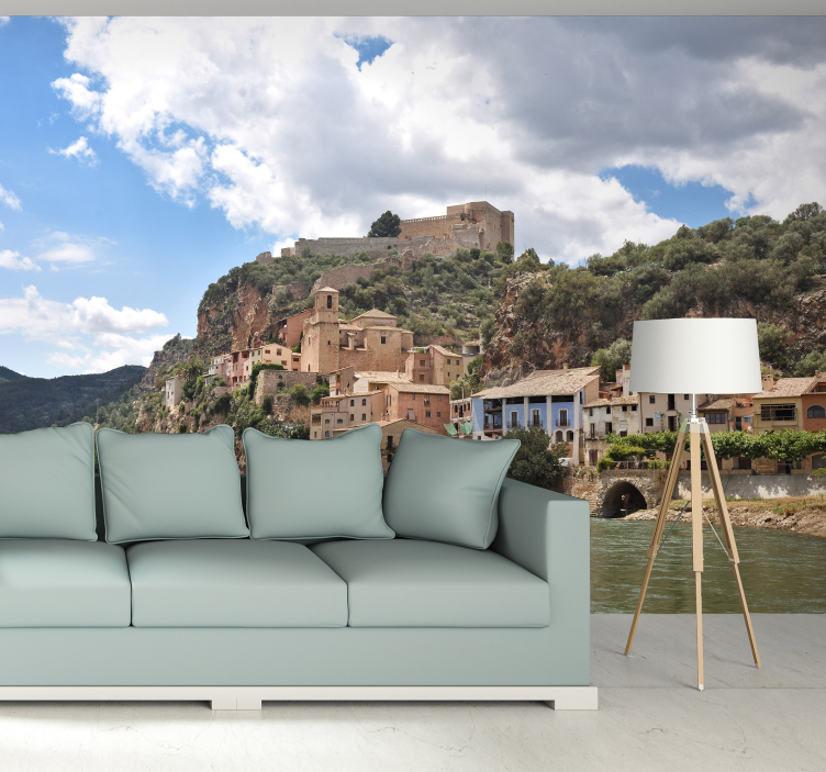 Mediterranean Hillside Town other wall mural city - TenStickers