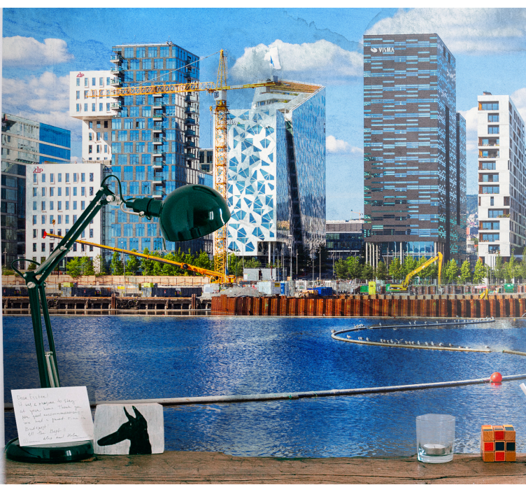 Modern Urban Landscape wall mural city - TenStickers