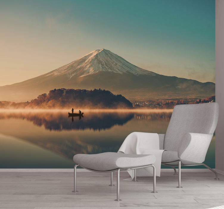 Mount Fuji Reflection landscape wall mural - TenStickers