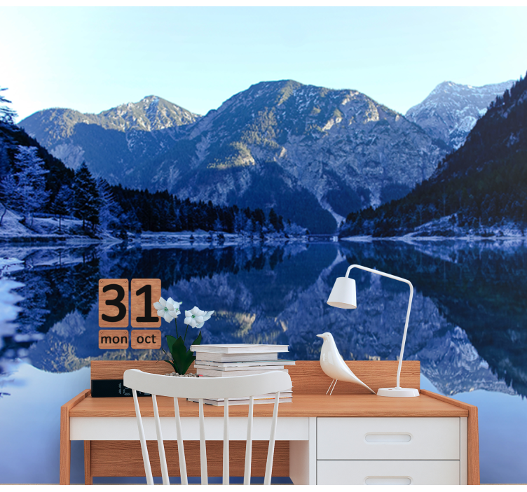 Mountain reflection landscape landscape wall mural - TenStickers