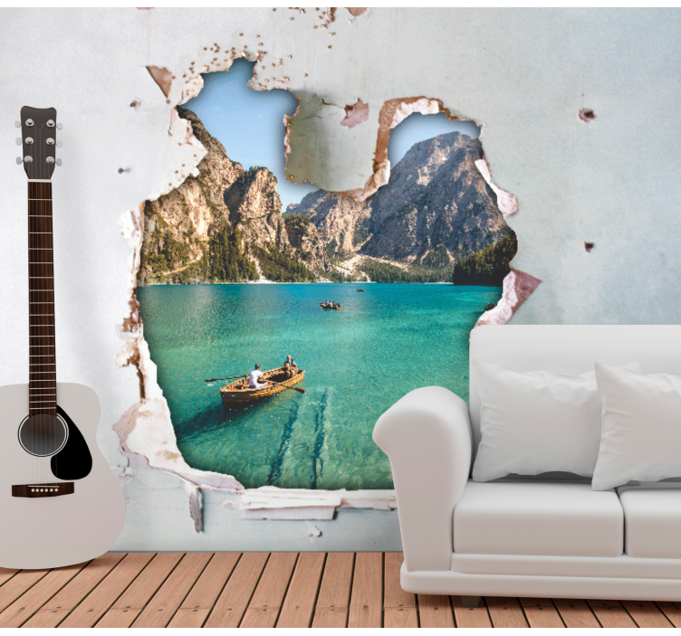 Mountain wall mural breathtaking lake scene - TenStickers