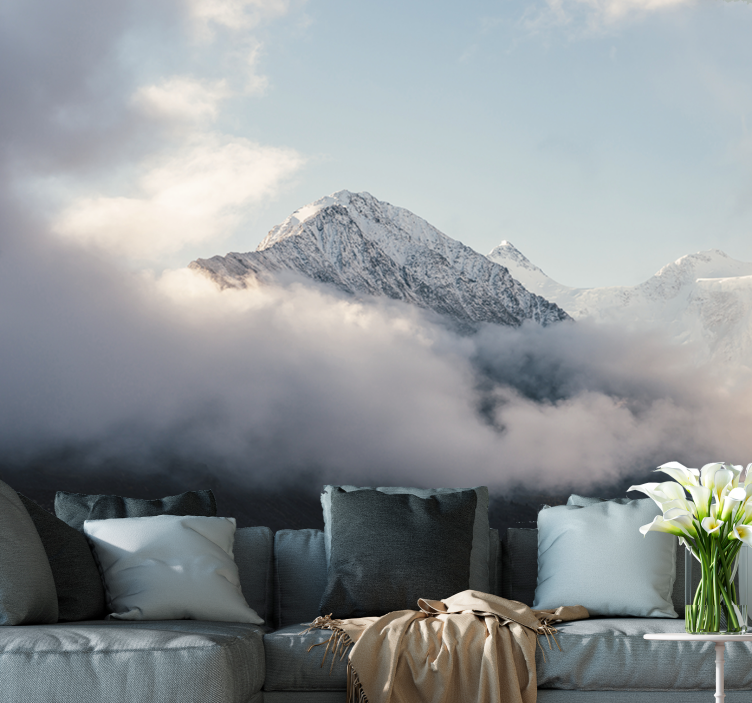 Mountain wall mural grand frosty summits - TenStickers