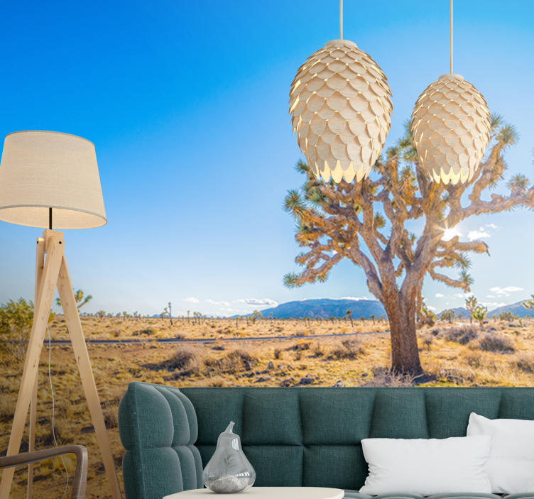 Mountain wall mural joshua tree landscape - TenStickers