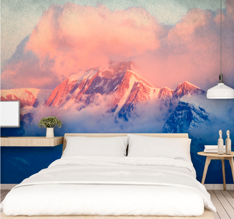 Mountain wall mural majestic peak landscape - TenStickers