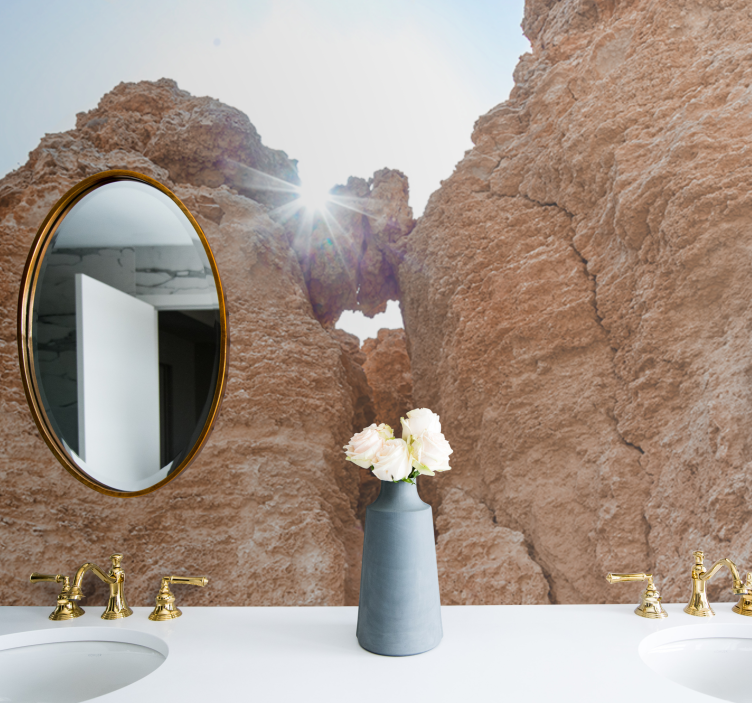 Mountain wall mural rocky landscape view - TenStickers