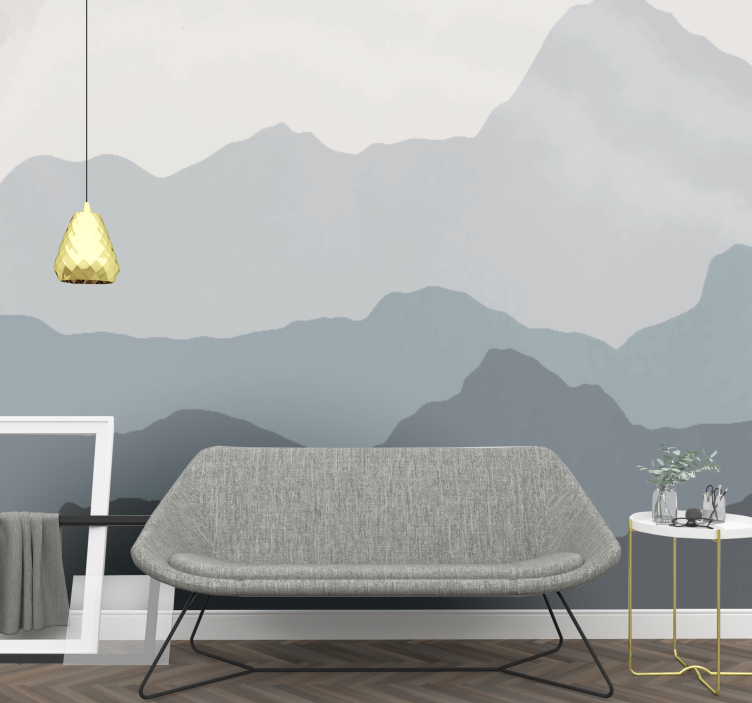 Mountain wall mural tranquil mountain scenery - TenStickers