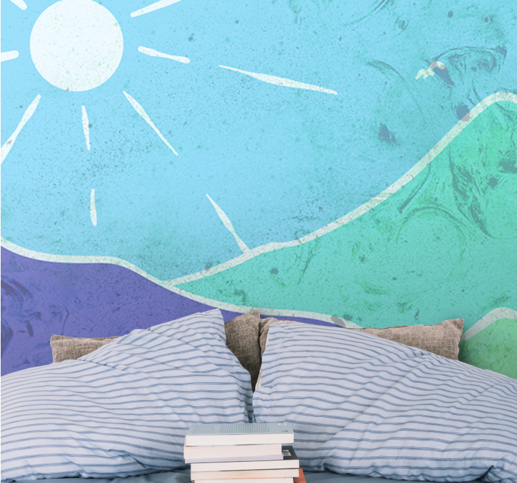 Mountainous landscape scene landscape wall mural - TenStickers