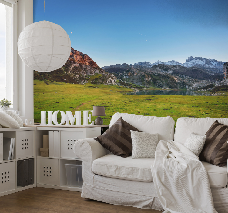 Mountainous Pasture Vista landscape wall mural - TenStickers