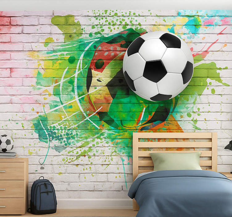Multicolor football ball murals for teenage bedrooms - TenStickers