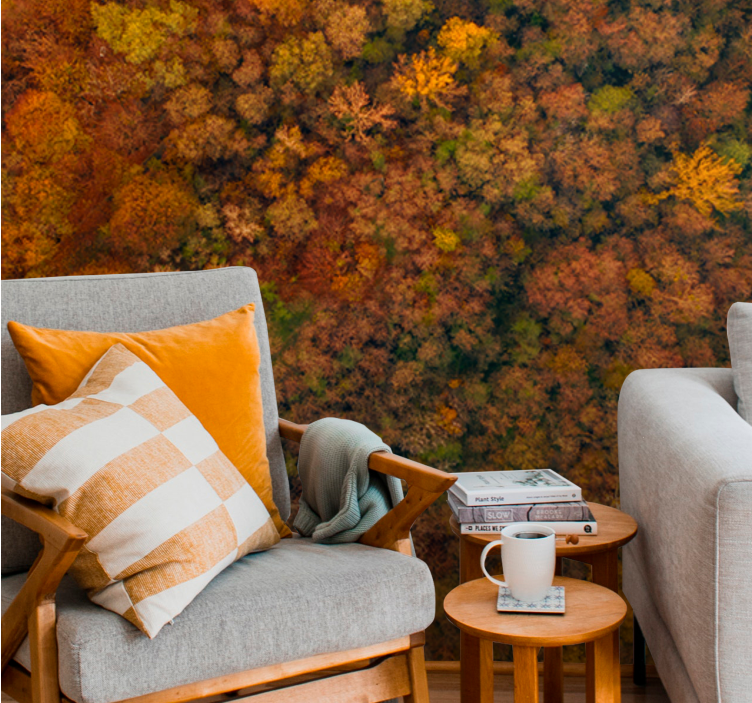 Nature wall mural autumn canopy view - TenStickers