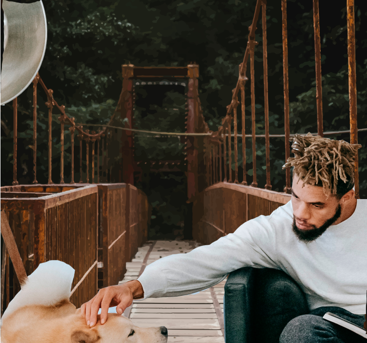 Nature wall mural bridges in nature - TenStickers