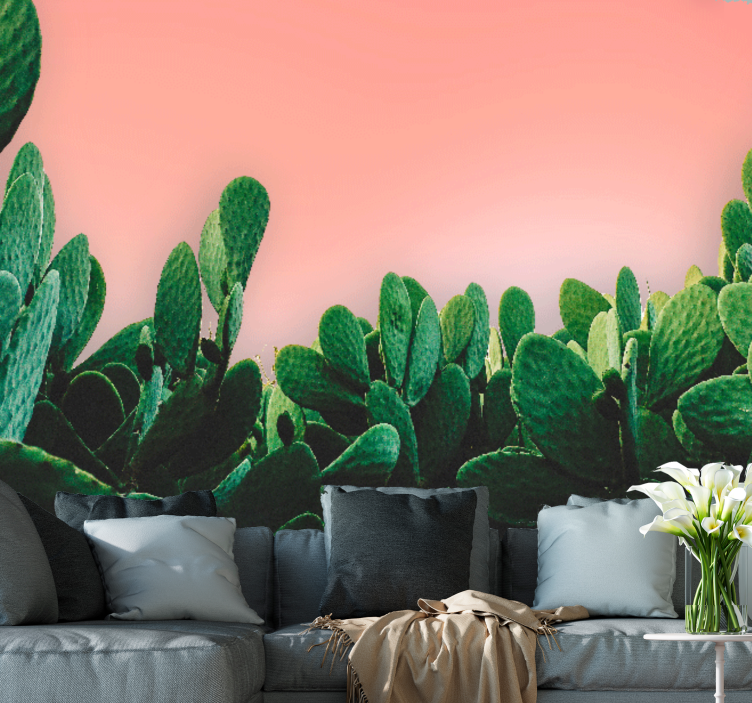 Nature wall mural cactus landscape - TenStickers
