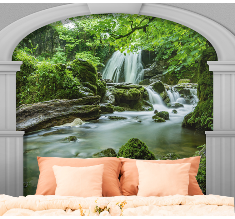 Nature wall mural gentle waterfall scene - TenStickers