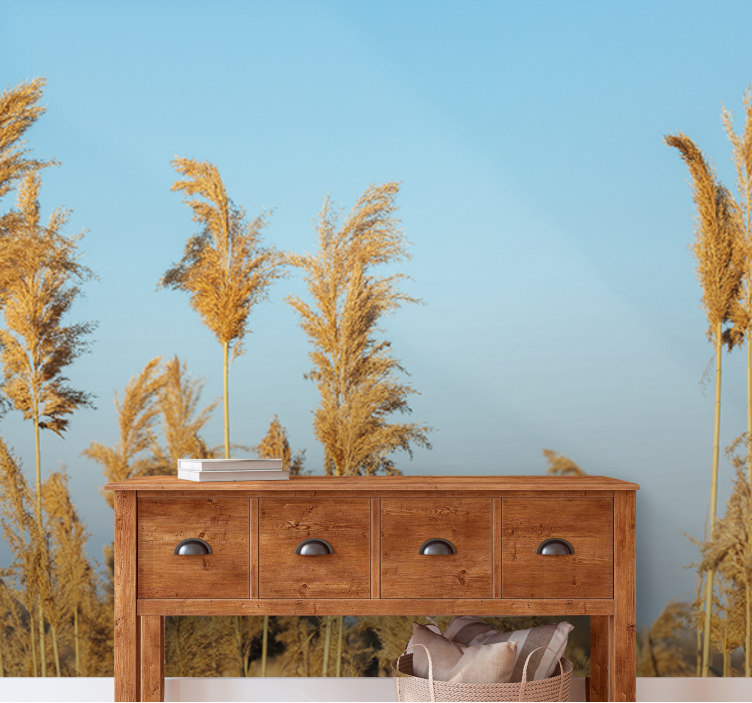 Nature wall mural golden grasslands - TenStickers
