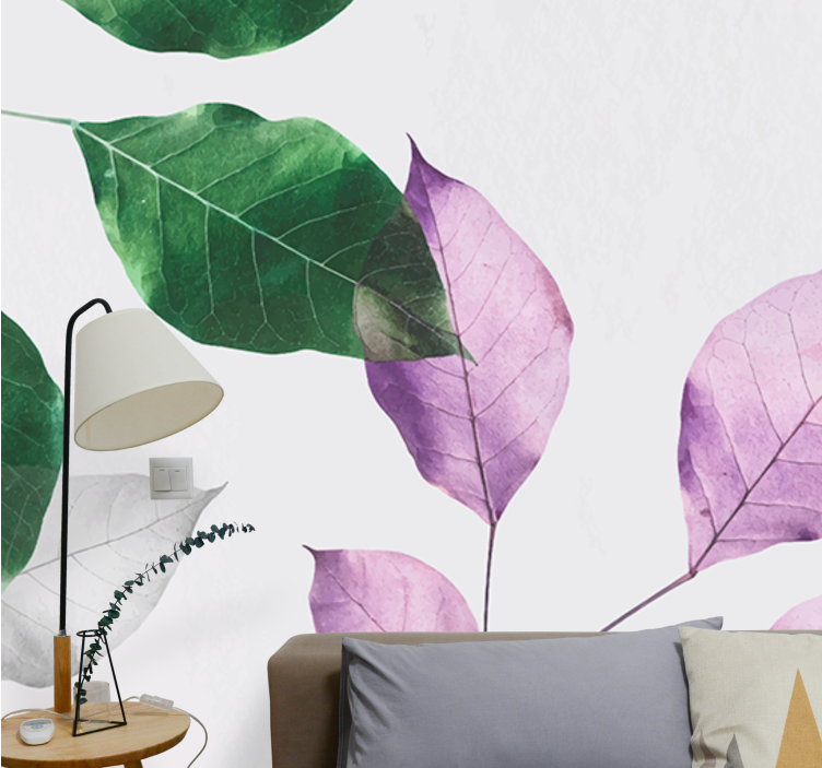 Nature wall mural leafy botanical details - TenStickers