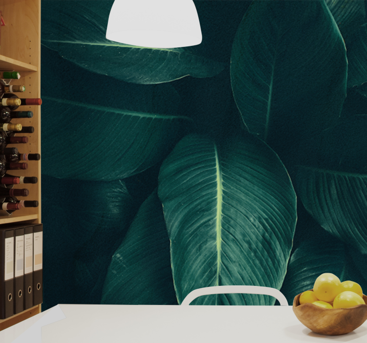 Nature wall mural lush leafy texture - TenStickers