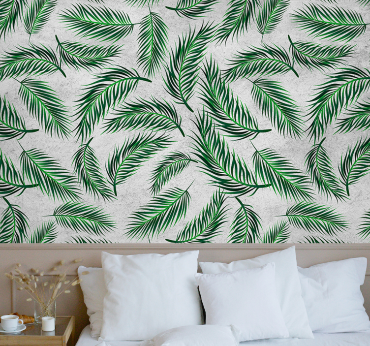 Nature wall mural lush tropical foliage - TenStickers
