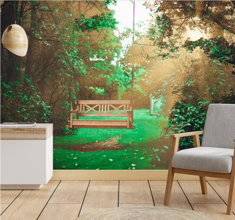 Nature wall mural serene garden retreat - TenStickers
